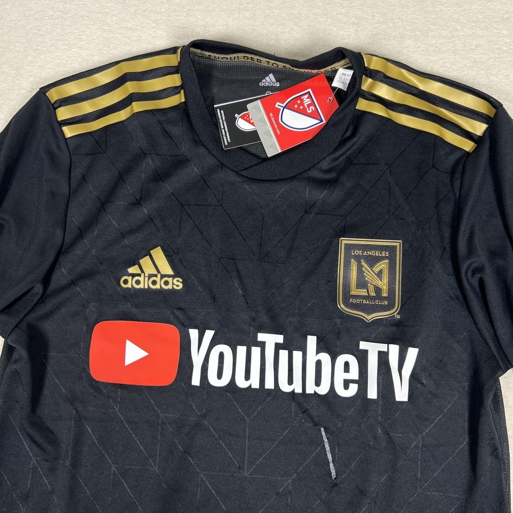 LAFC Authentic Jersey Mens Small Black MLS Soccer Adidas Climacool YouTubeTV